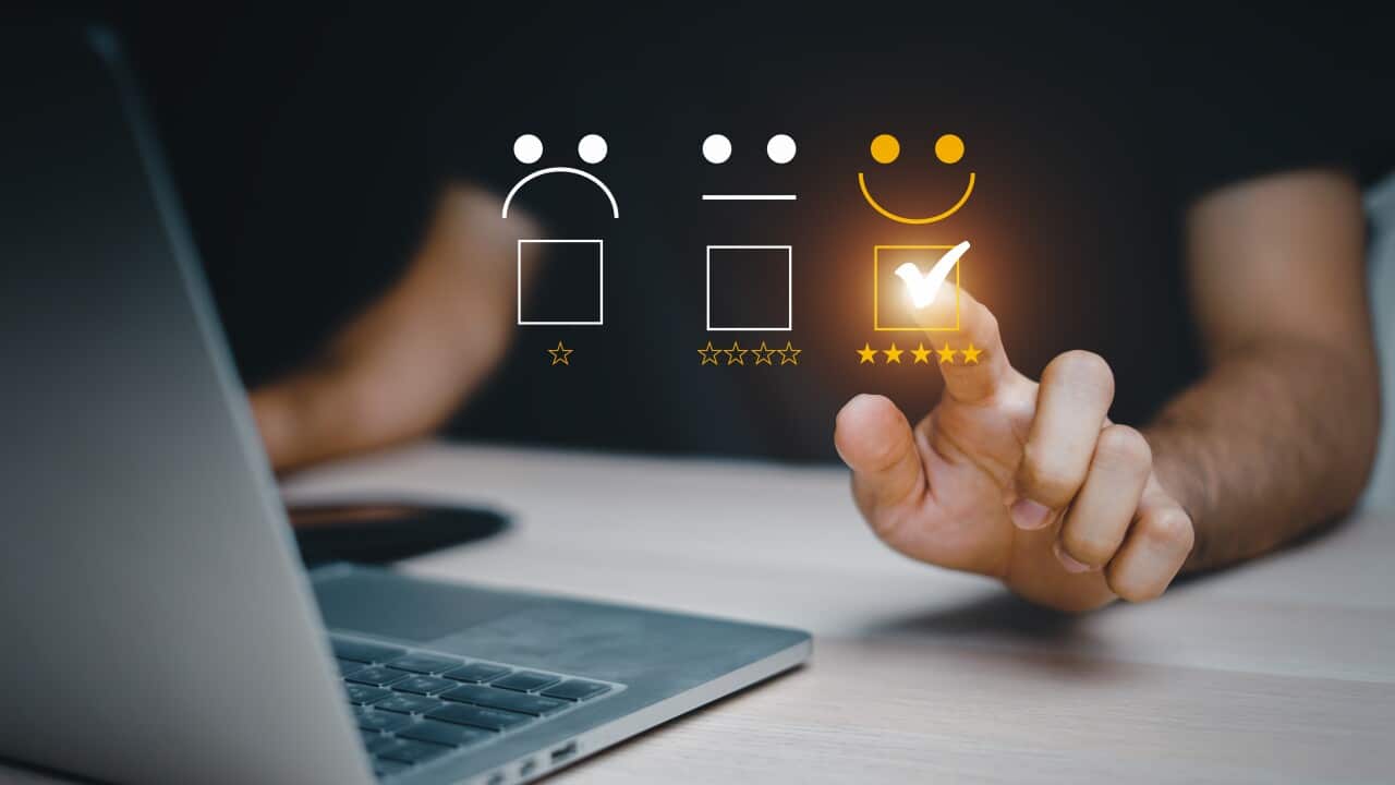 Service Provider Satisfaction Ratings and Evaluations,Customer service and Satisfaction concept.