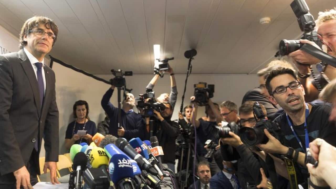 Sacked Catalan leader Carles Puigdemont is in Belgium.