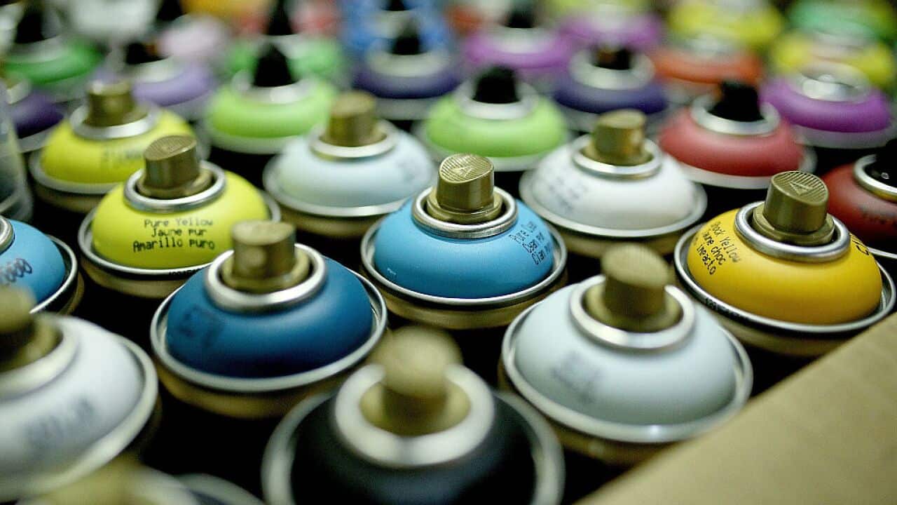 Spray paint cans