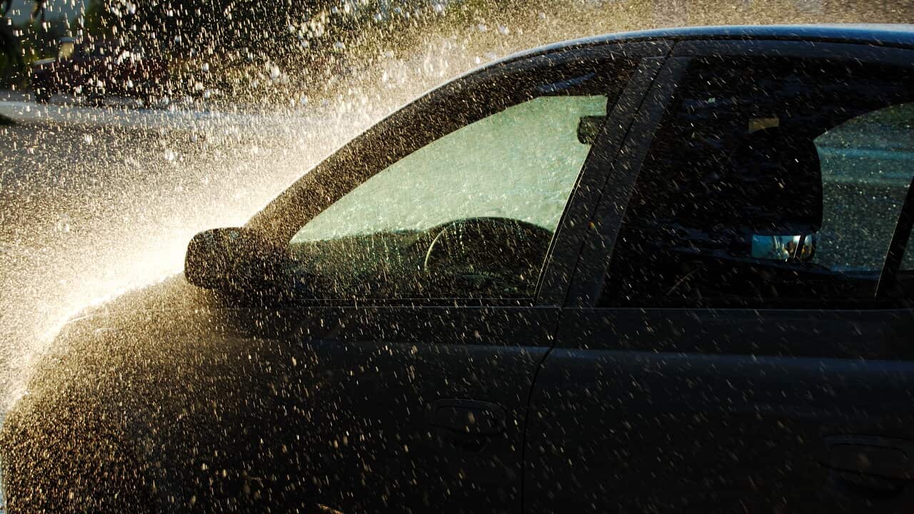 Car under Heavy Rain