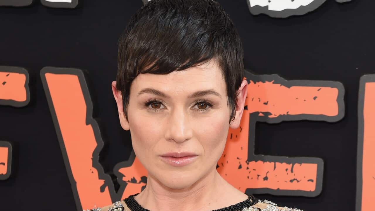 Yael Stone on a red carpet in New York City last year.