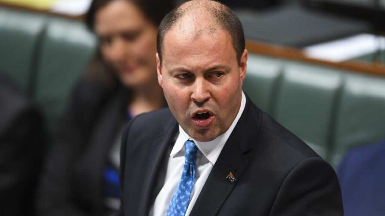 Australian Treasurer Josh Frydenberg speaks during Question Time.