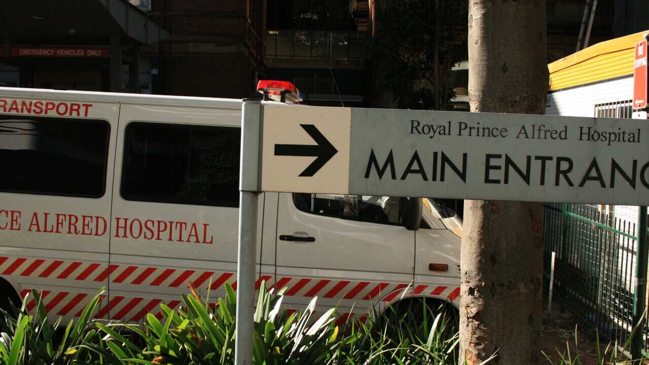 An ambulance parked at The Royal Prince Alfred (RPA) Hospital in Sydney, Thursday, June 26, 2008. (AAP Image/Melanie Foster) NO ARCHIVING