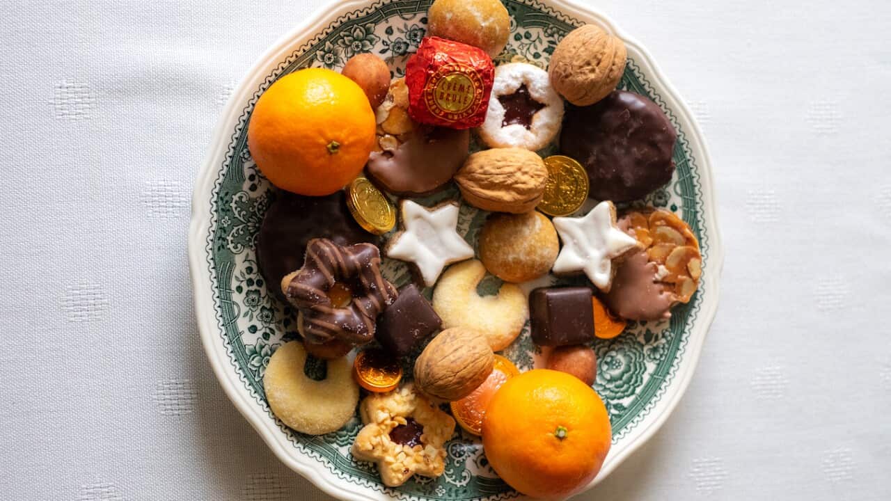 German festive tradition: the bunter teller (colourful plate)