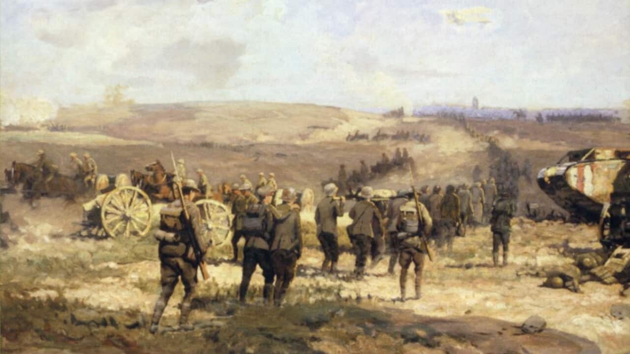 La bataille d'Amiens - 8th August 1918 (Will Longstaff).jpg