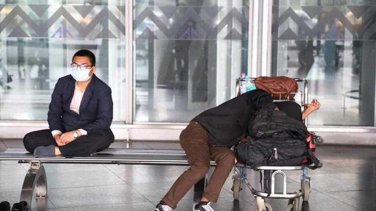 Airline passengers stranded. Some of the international flights has been cancelled due to covid19 pandemic. International arrival gates are almost empty due to the cancellation. Flights of Dhaka (Bangladesh), Bangkok, Chittagong are cancelled. According to