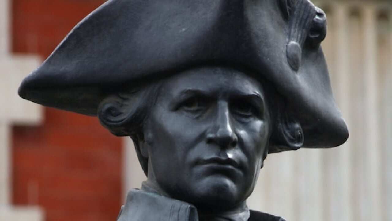 A statue of Captain James Cook in London.