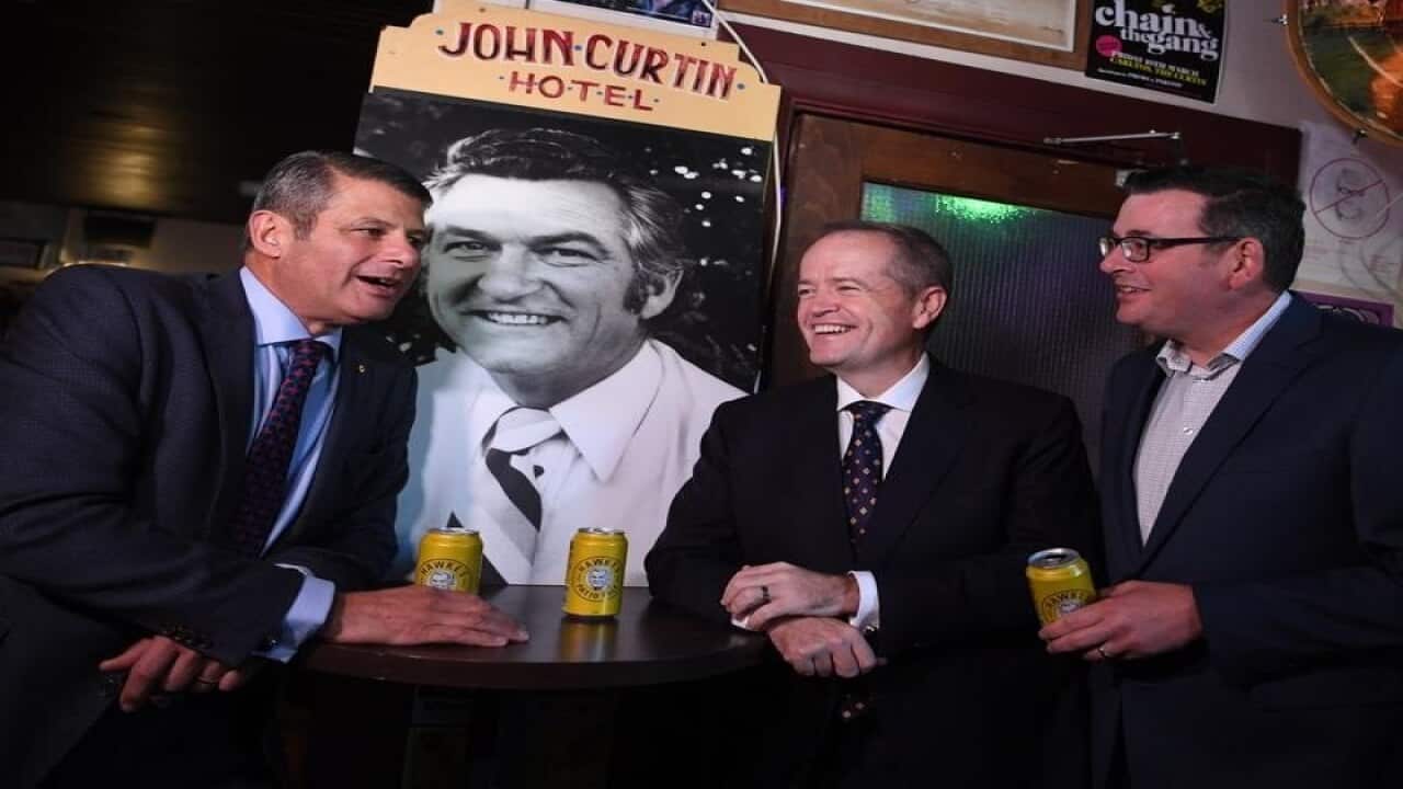 Australian Opposition Leader Bill Shorten at the John Curtin Hotel.