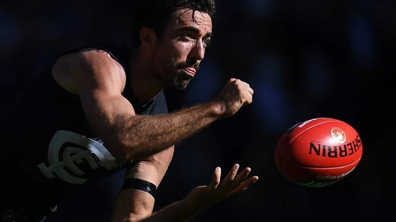 Kade Simpson of the Blues.