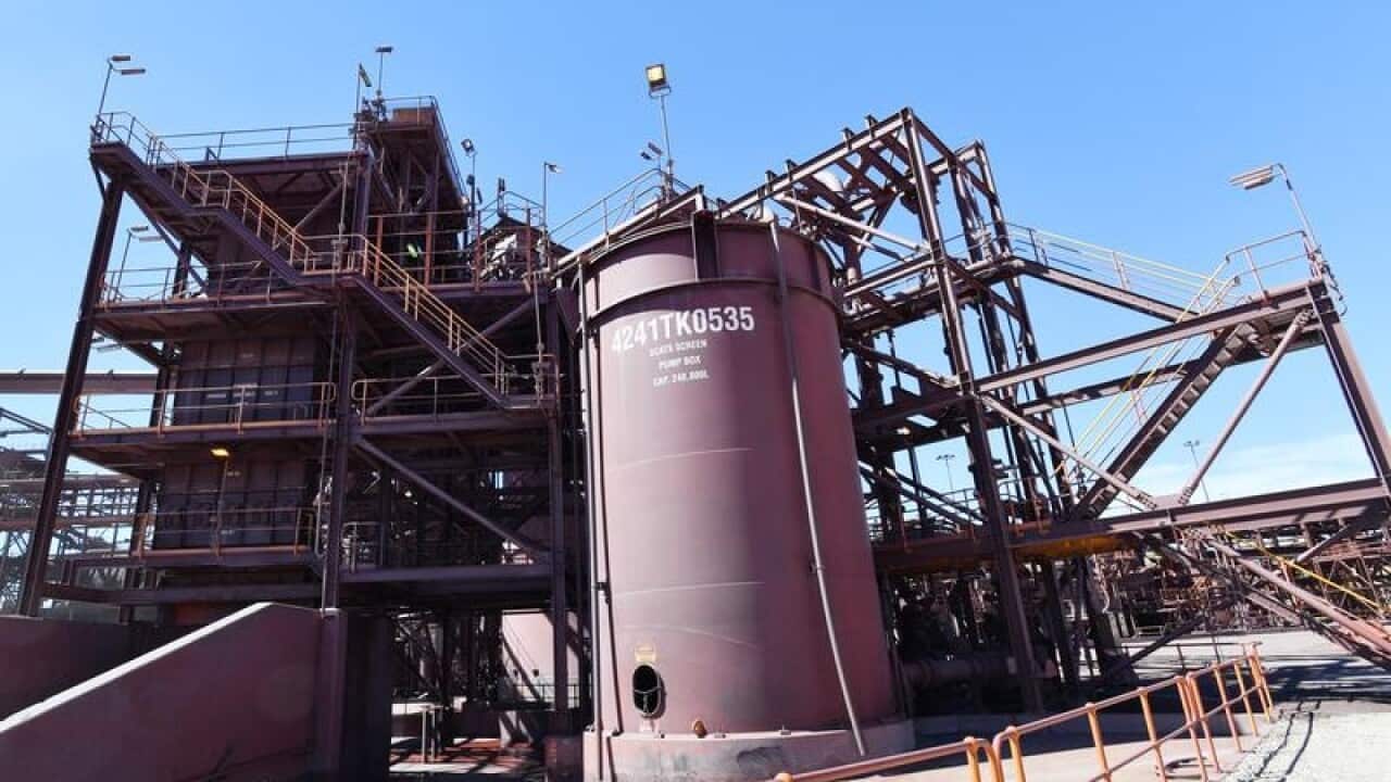 A general view of the mill at the Olympic dam mine