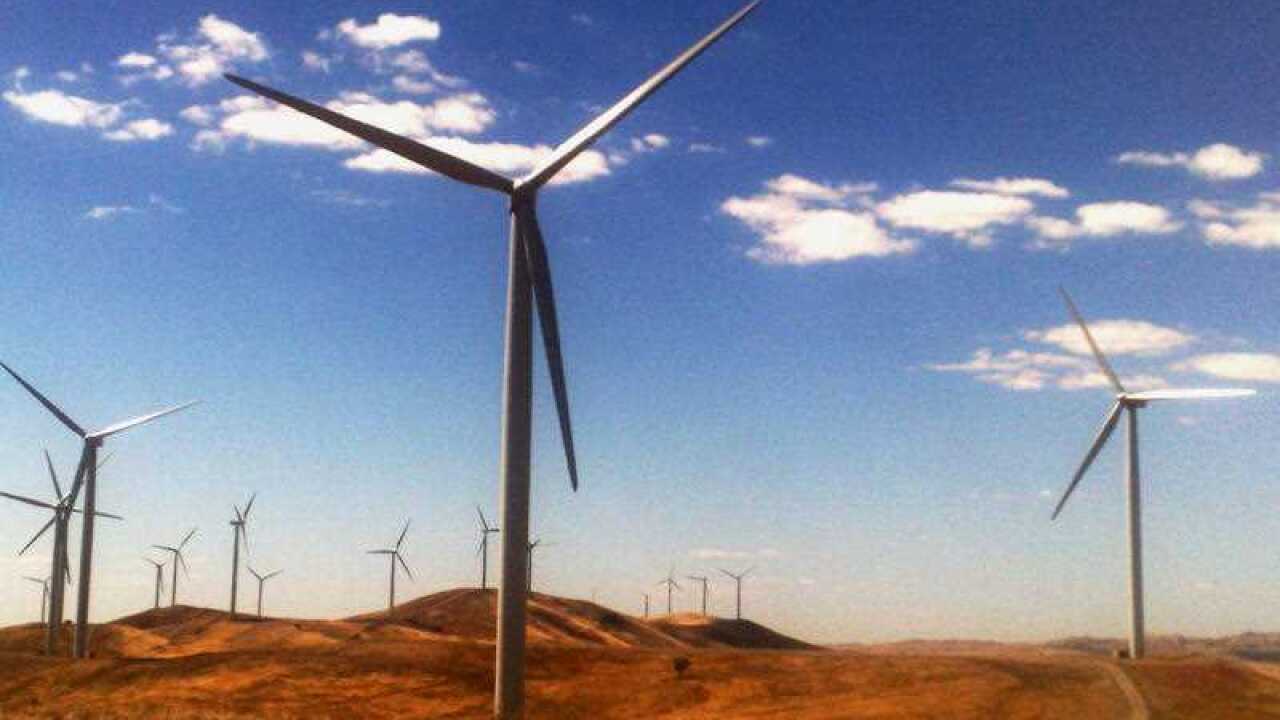 A windfarm is pictured near Burra, South Australia