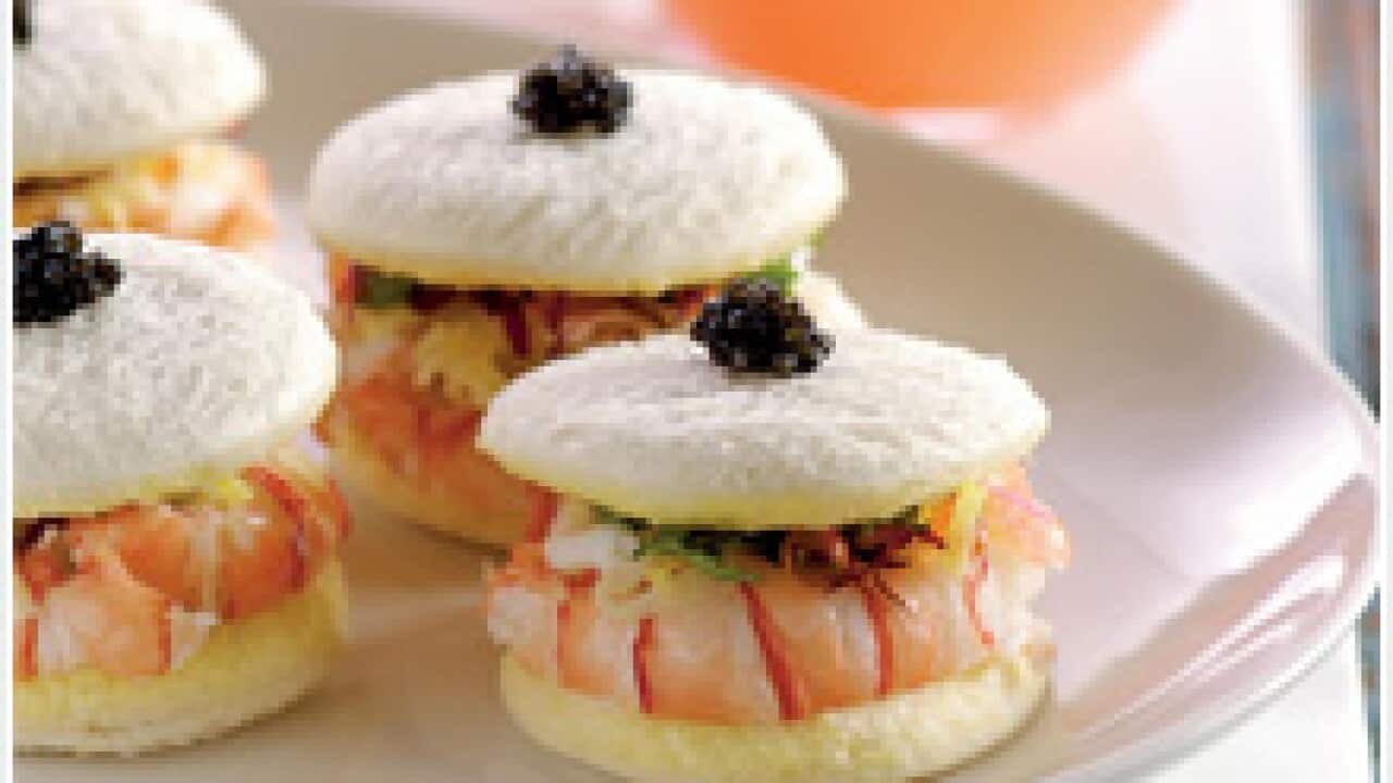 Steamed scampi sandwiches