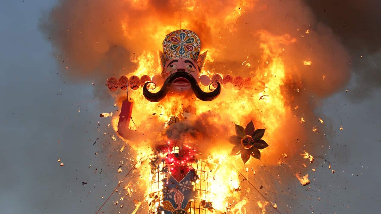 Dussehra is celebrated as the victory of the Hindu God Lord Rama over the evil demon king Ravana