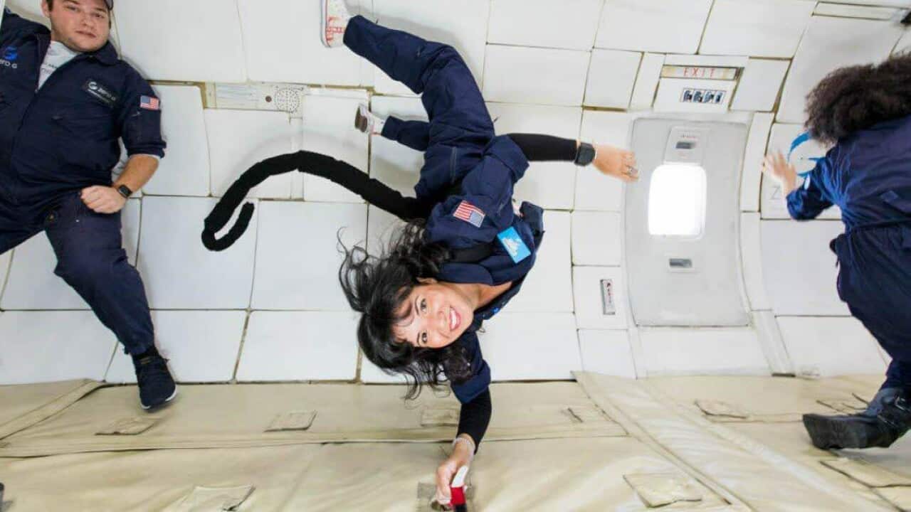 Valentina Sumini a gravità zero.
