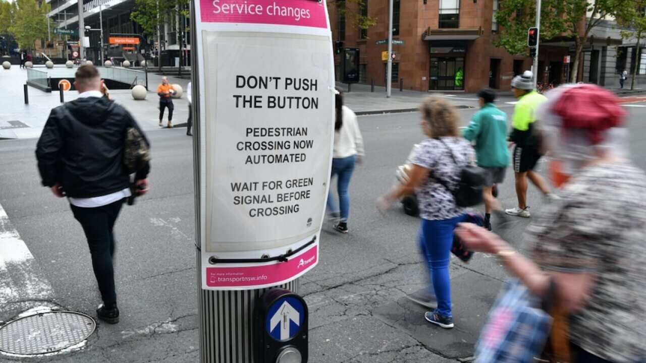 A City of Sydney notice about automated pedestrian crossings at Martin Place.