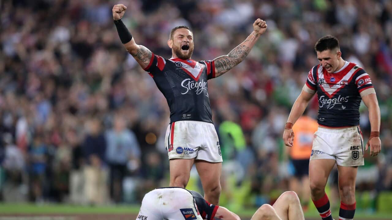 The Sydney Roosters have prevailed over the Canberra Raiders to become the first team to defend the premiership since 1992-93.