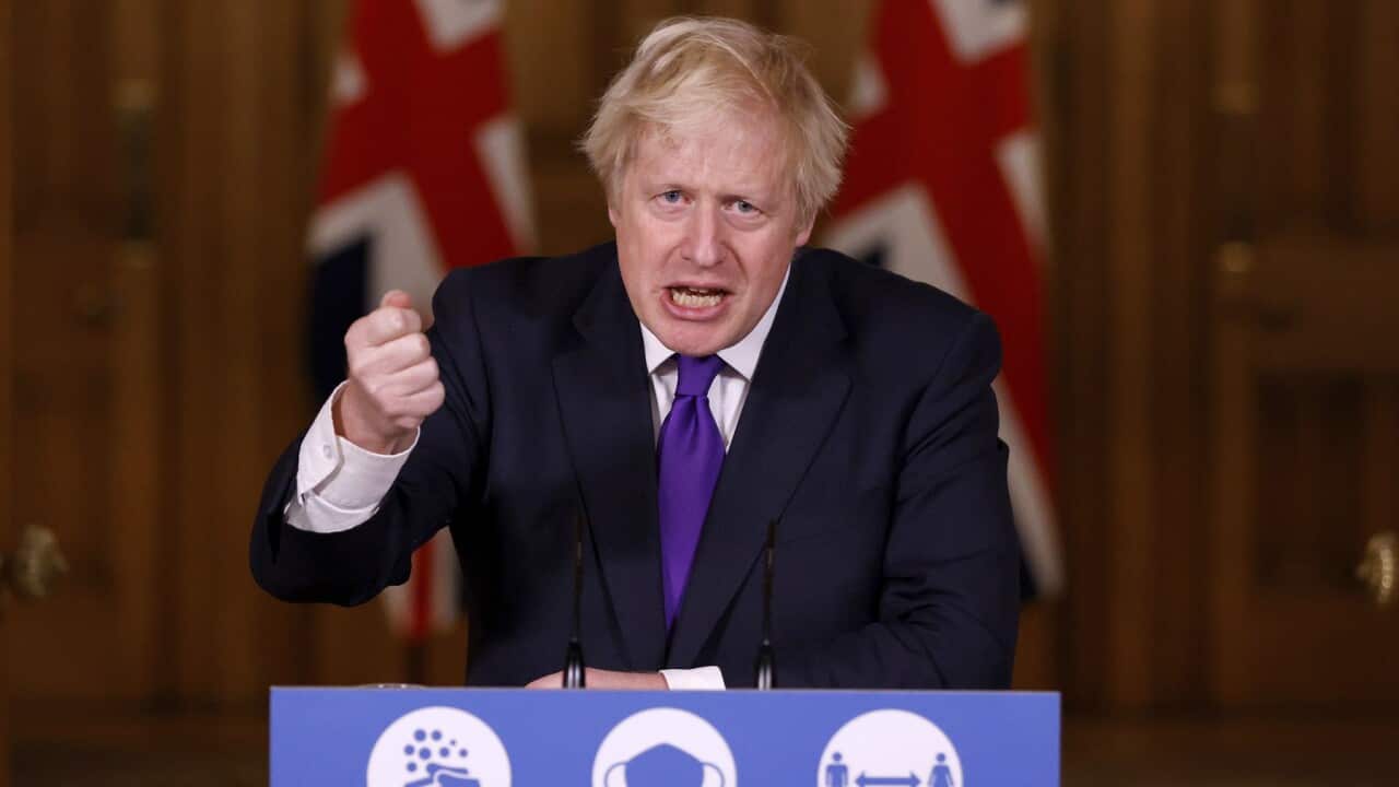 UK Prime Minister Boris Johnson announces the vaccine approval