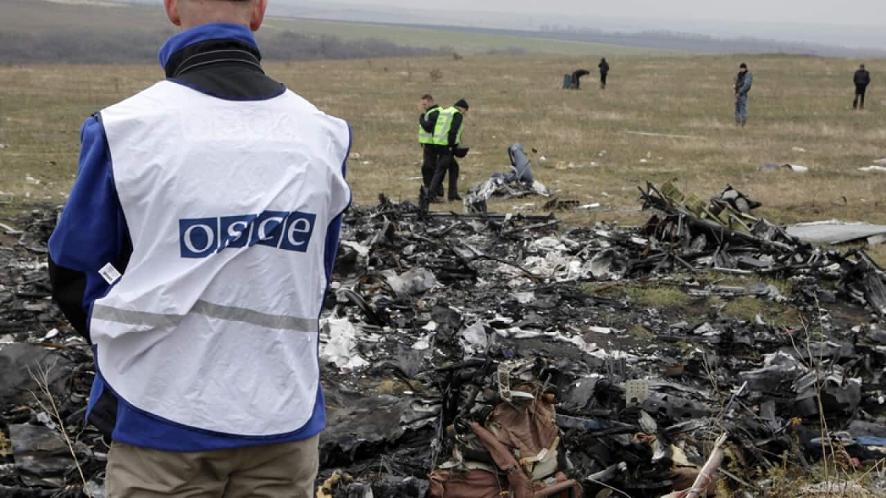 OSCE observers at the crash site of Malaysian Airlines flight MH17
