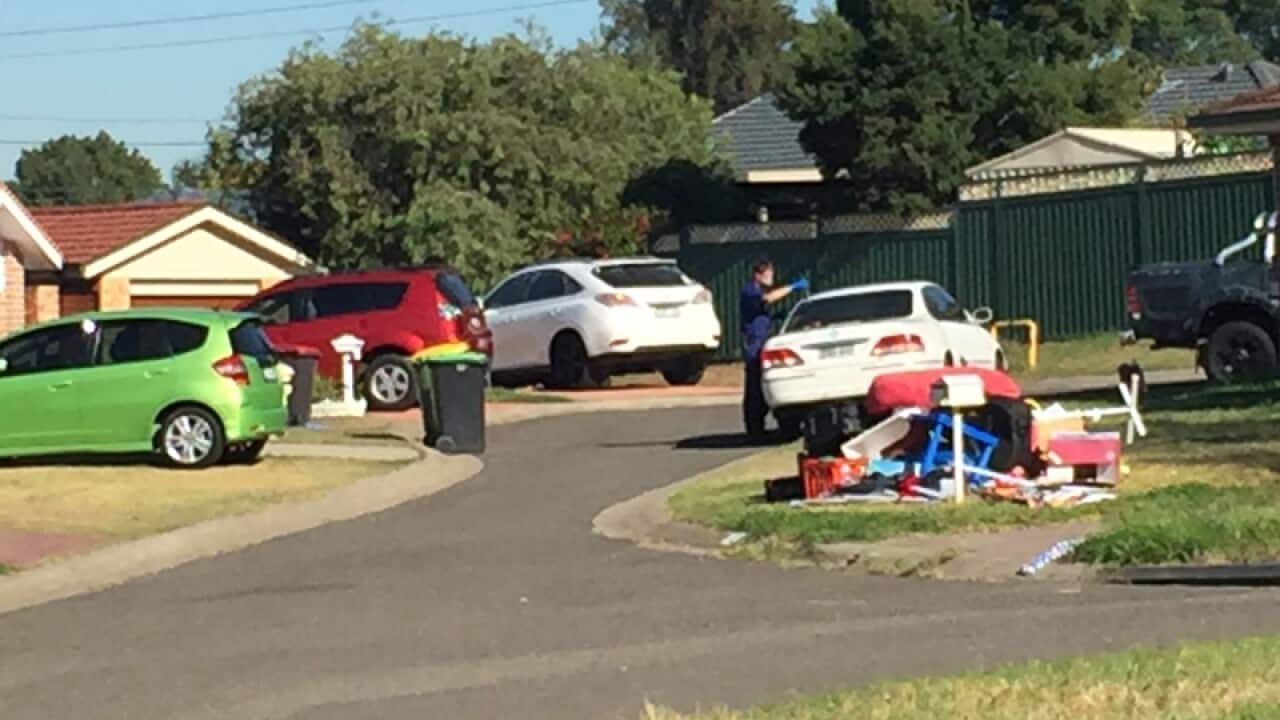 Police at the scene of a shooting in Sydney's west