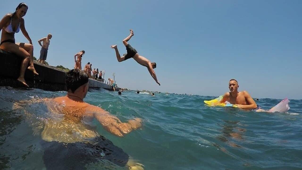 Sydney beachgoers over the weekend.