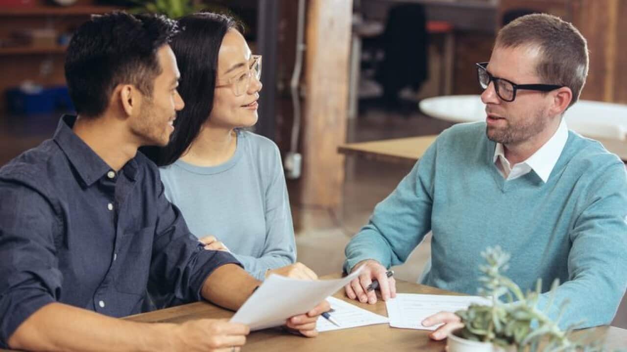 Couple getting financial advice