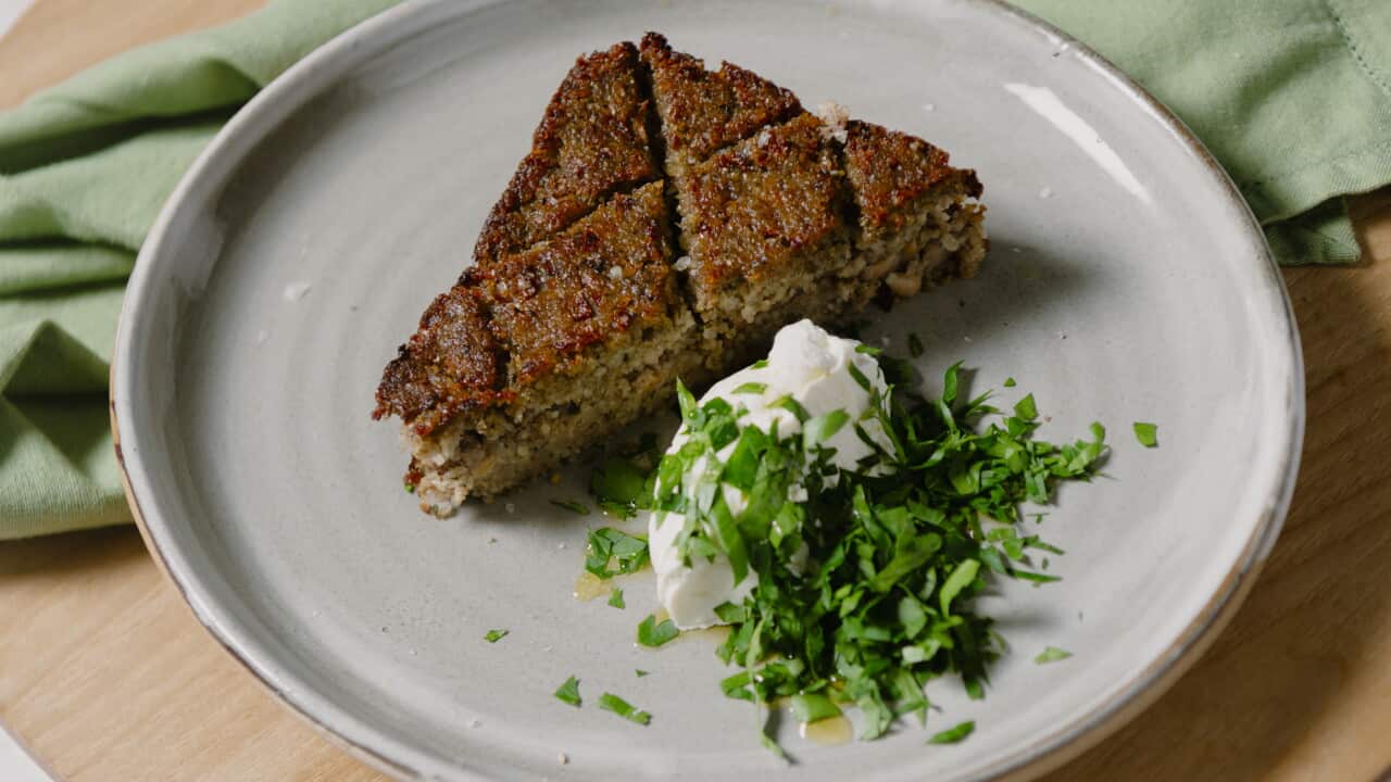 Lebanese baked kibbeh