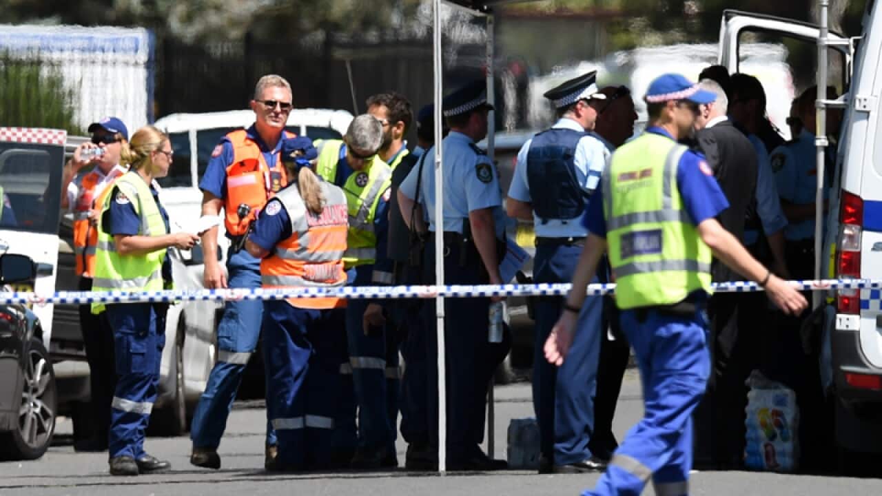 The scene of a shooting at Ingleburn