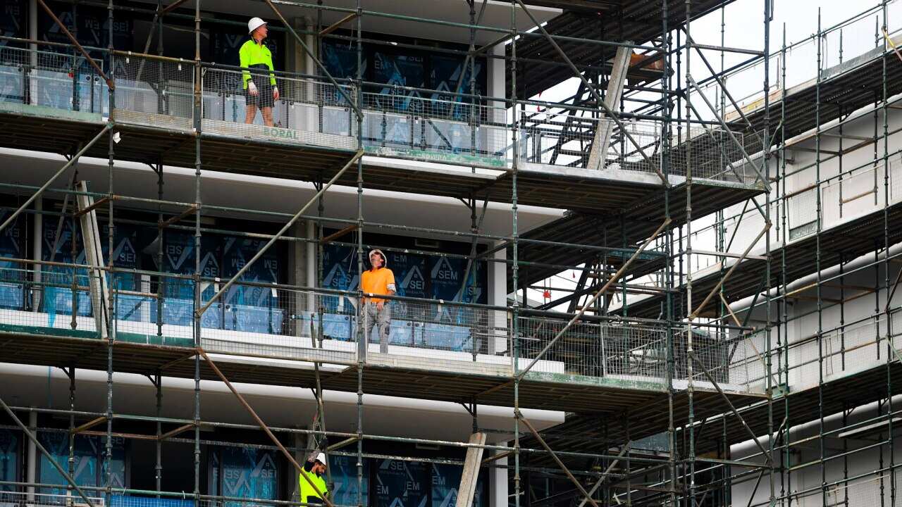 Workers on a construction site in Canberra