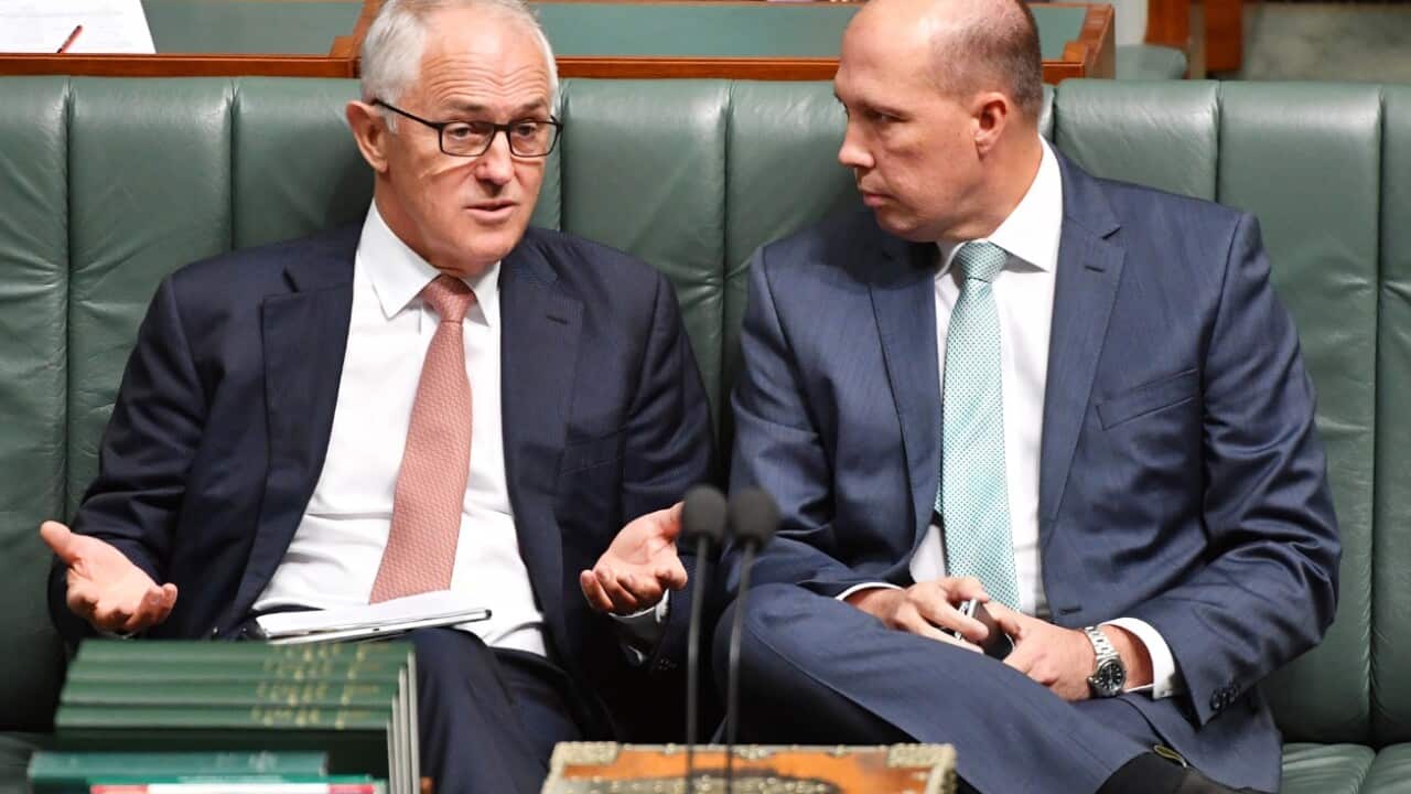 File image of Peter Dutton (R) and PM Malcolm Turnbull
