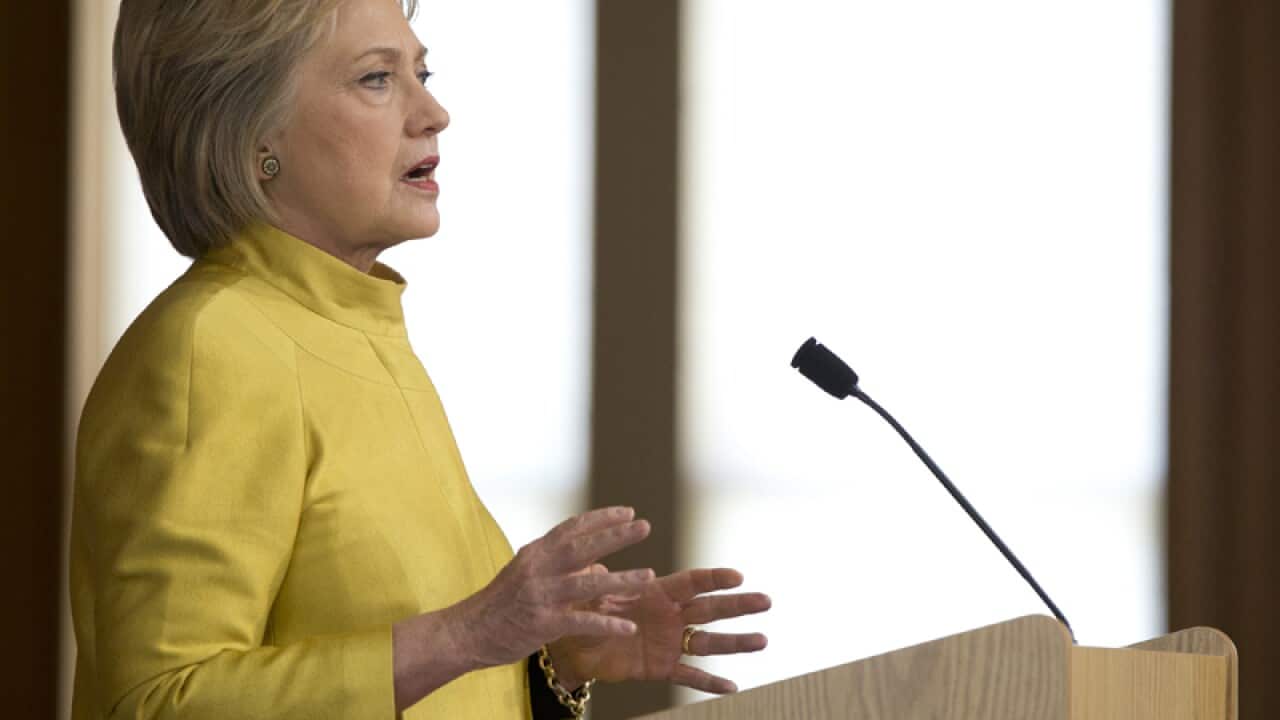 Democratic presidential candidate Hillary Clinton