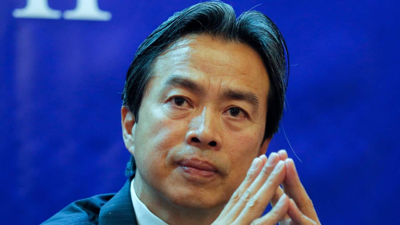 Du Wei, then Chinese Ambassador to Ukraine, at the Chinese embassy in Kiev, Ukraine, 30 August 2019