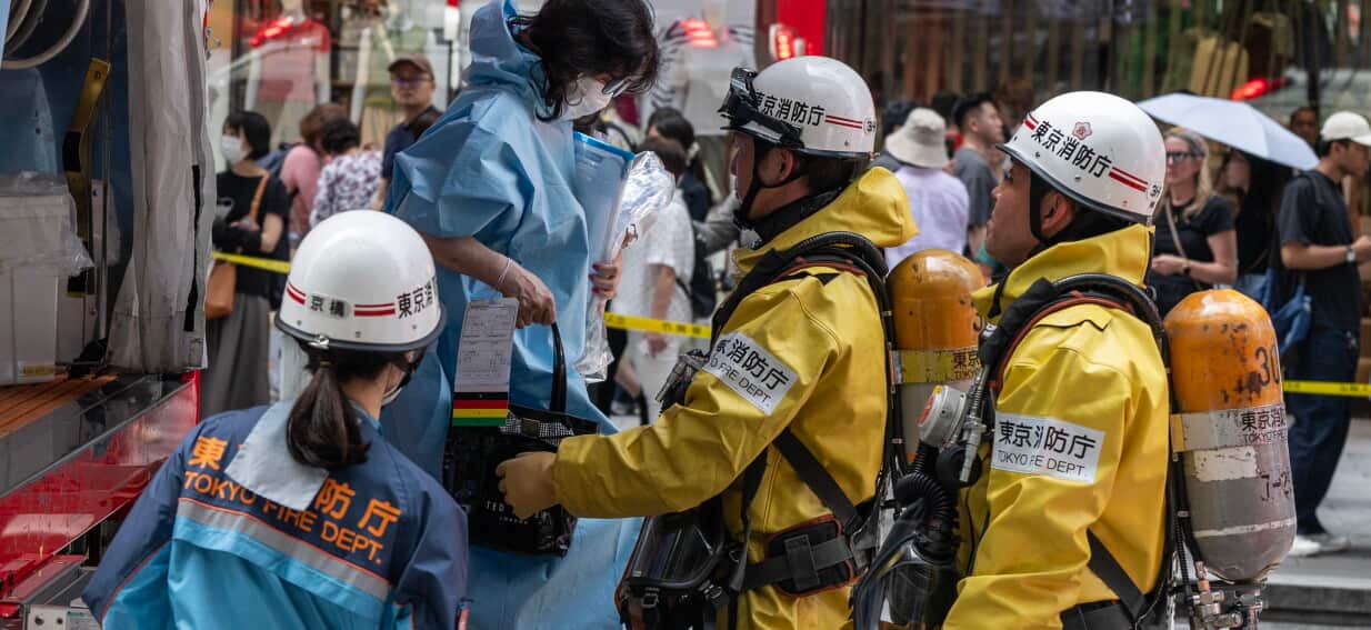 Suspected spray attack in Tokyo shopping centre leaves two dozen in hospital
