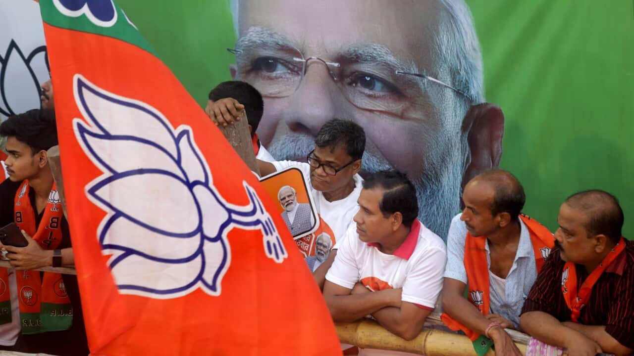 Indian Prime Minister Narendra Modi campaigns in Kolkata during general election