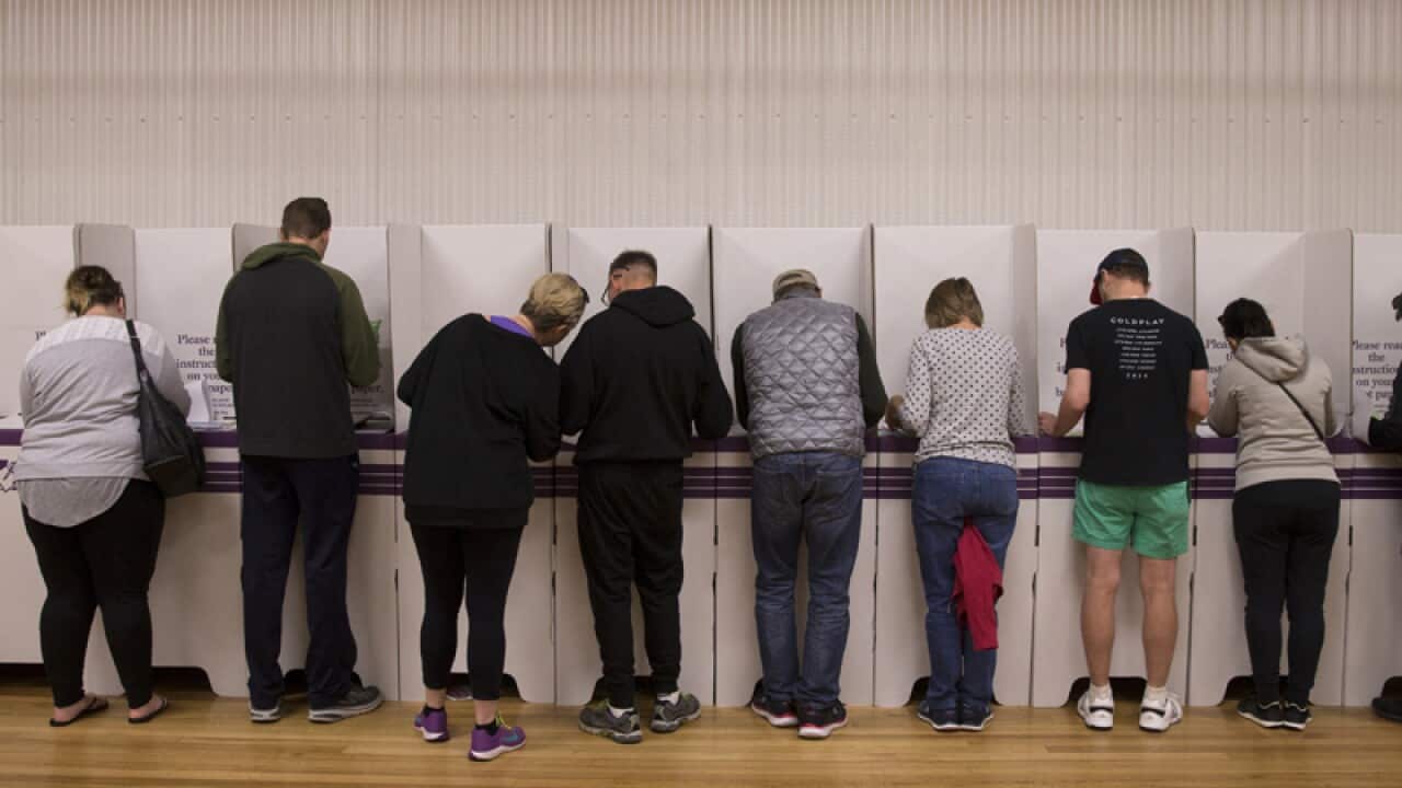 People cast their vote