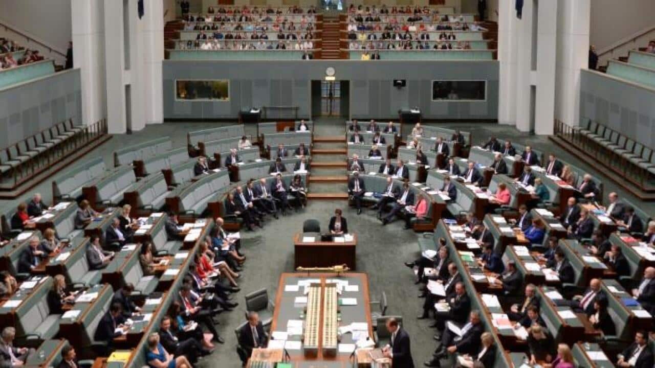 Overview of the chamber during House of Representatives Question Time at Parliament House in Canberra