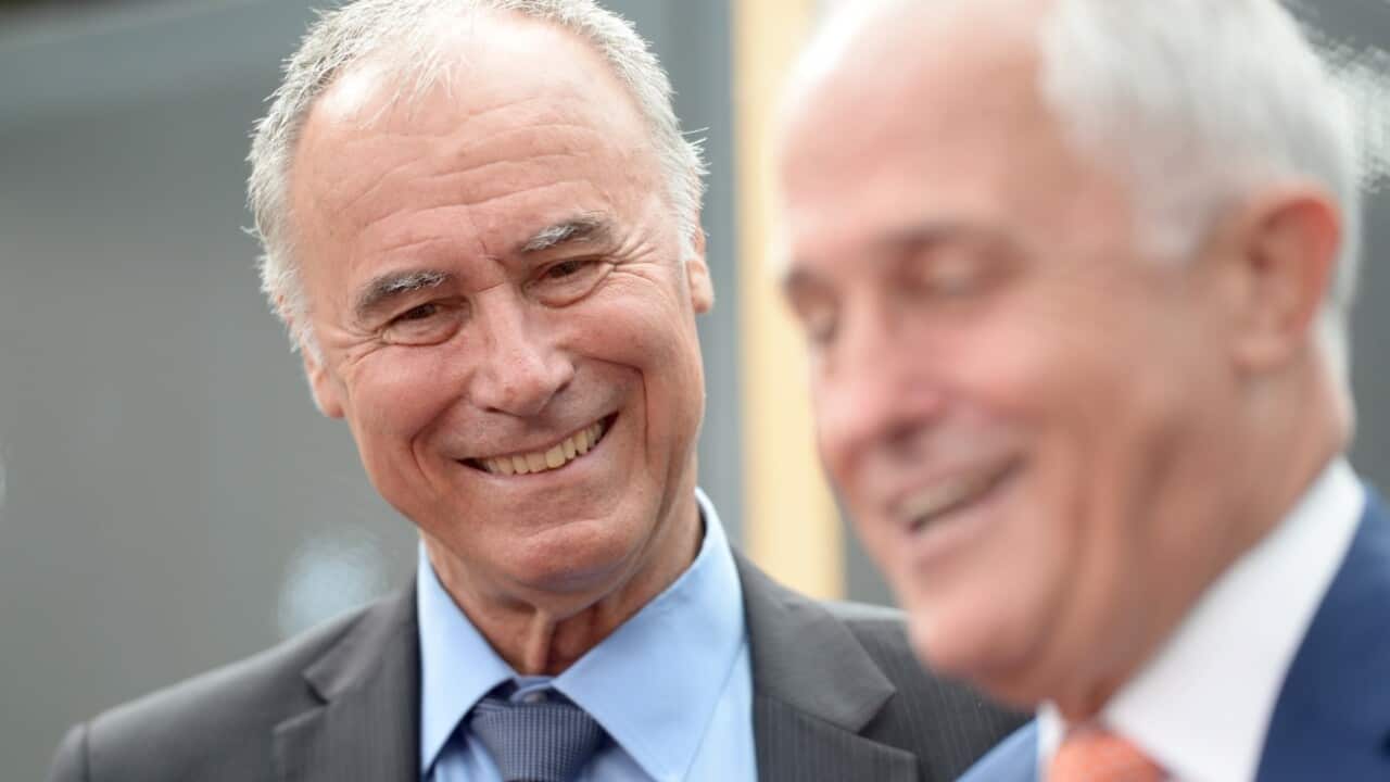 Candidate for the federal Liberal Party in the Bennelong by-election John Alexander (Left)