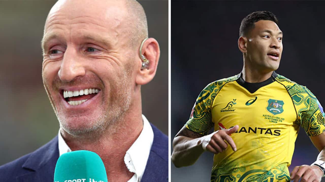 Gareth Thomas and Israel Folau.