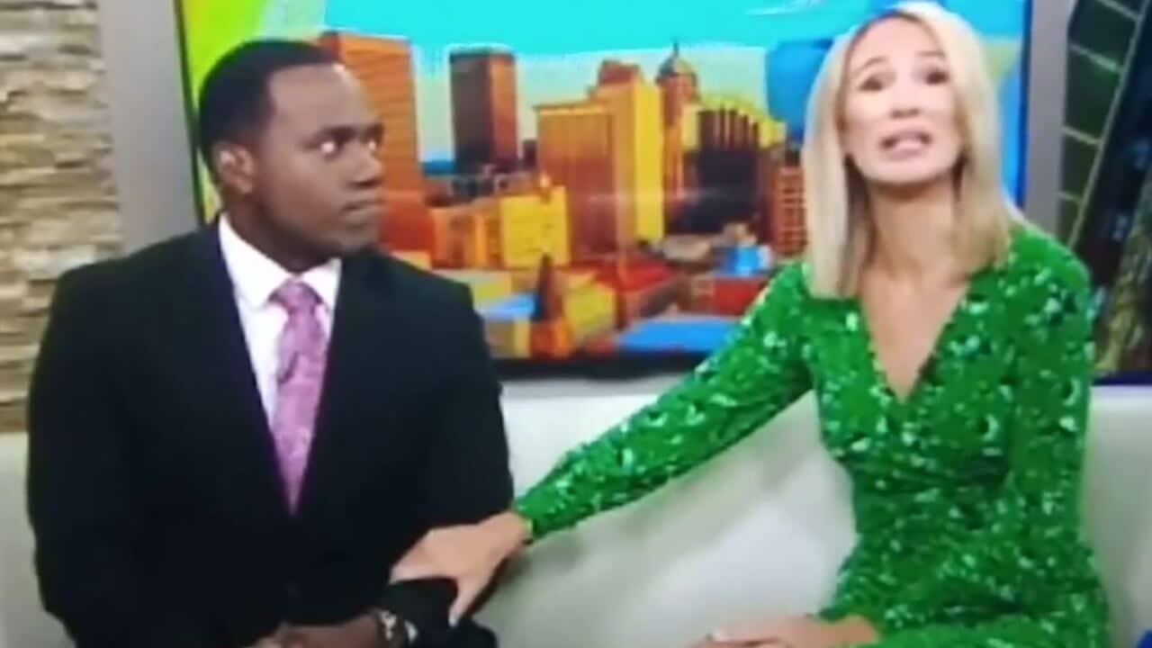 US television hosts Alex Housden and Jason Hackett.