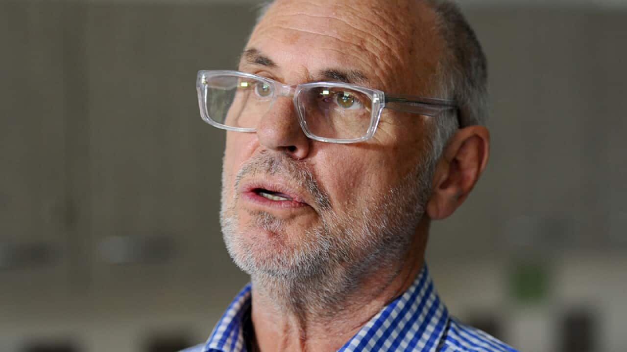 Dr Phillip Nitschke at a press conference in eastern Melbourne