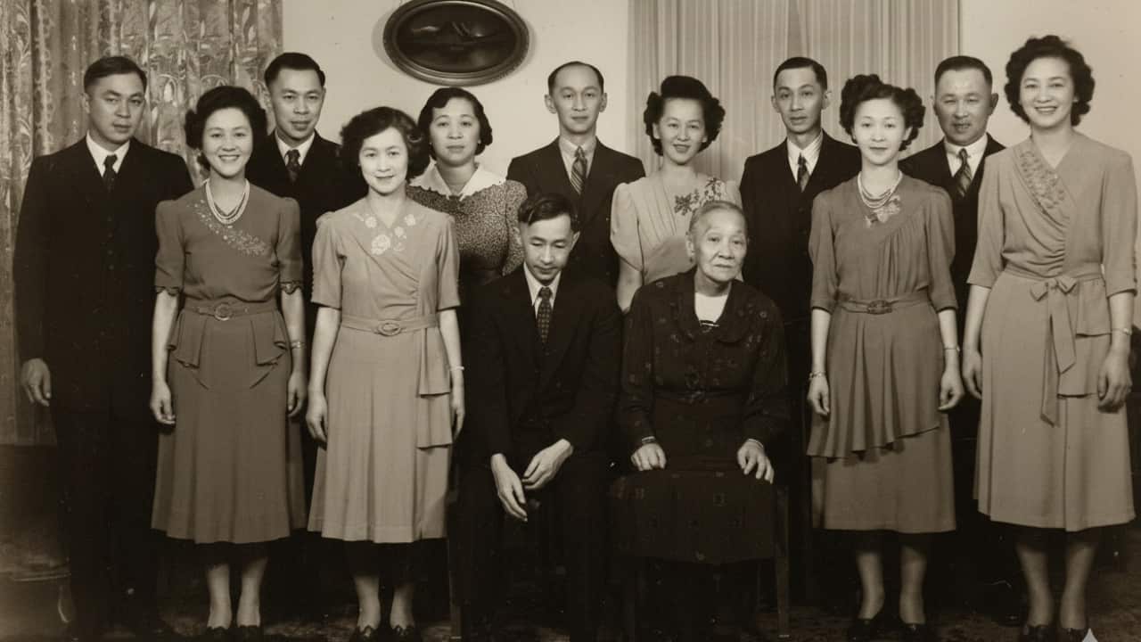 06 钟达安和妻子养育了13个孩子,Les的父亲是最小的哈子(图片由Les提供).png