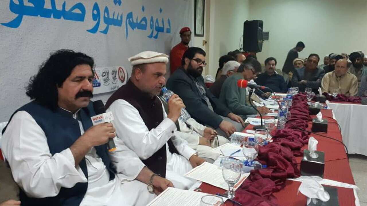 Pashtun representatives gathering in Peshawar