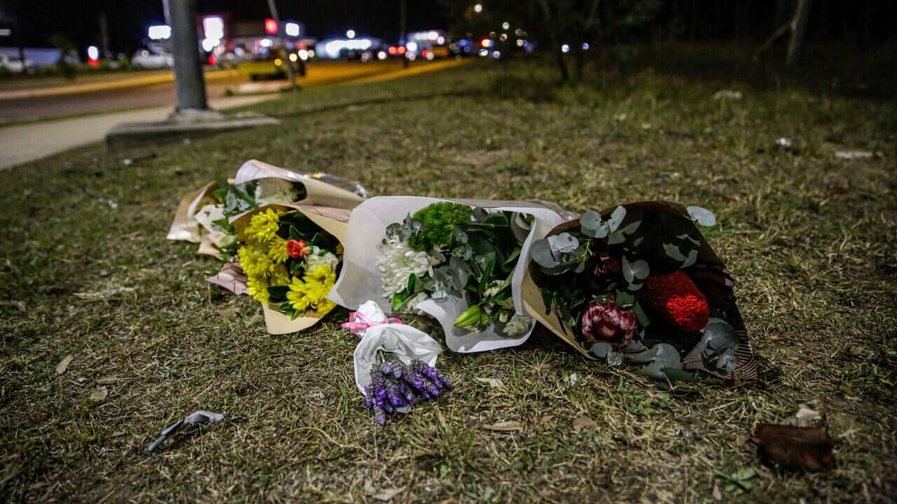 Bunches of flowers on the ground
