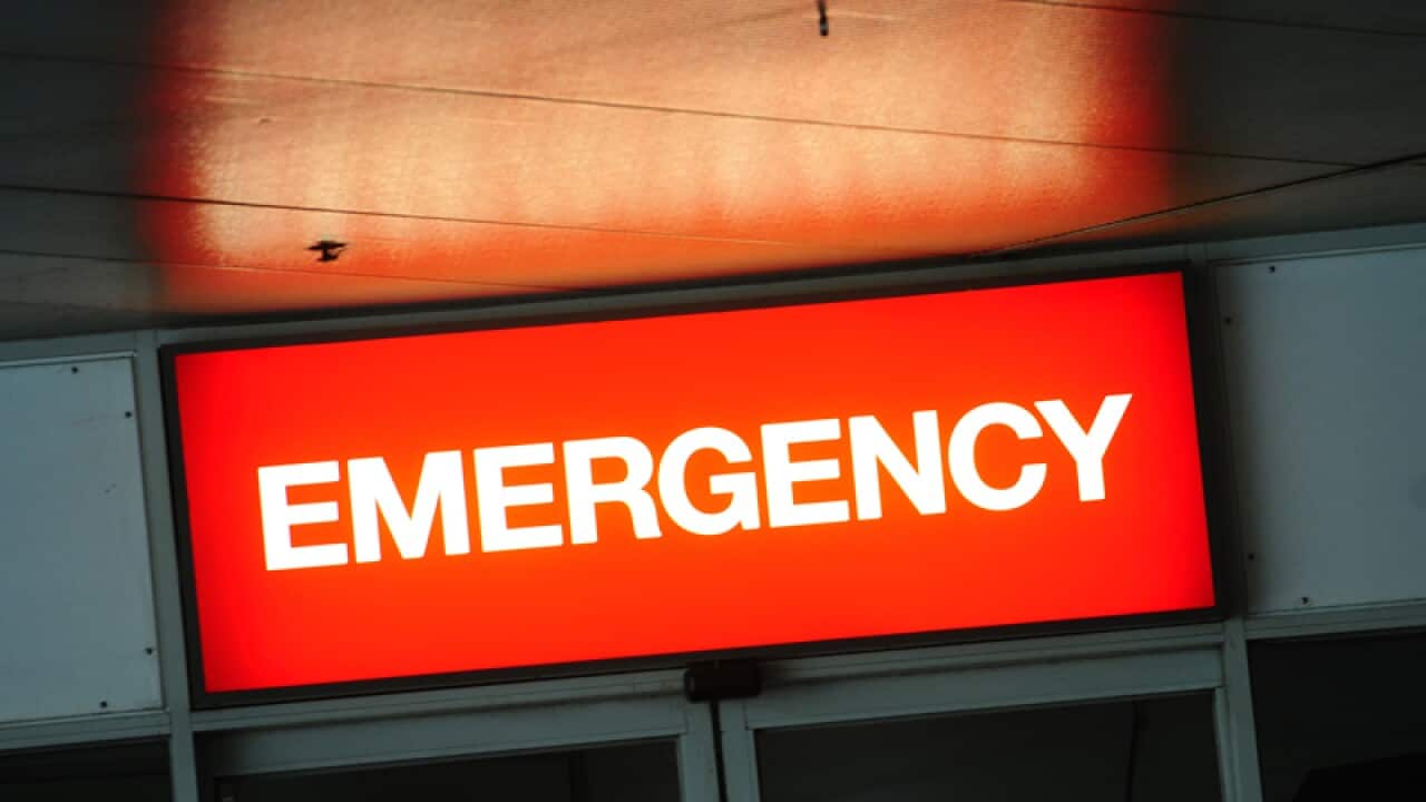 An emergency department sign