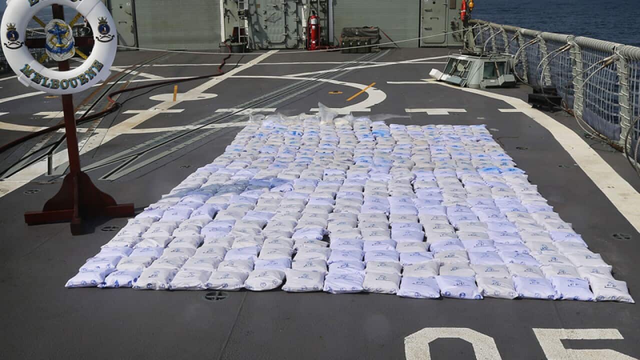 Heroin seized from a smuggling vessel