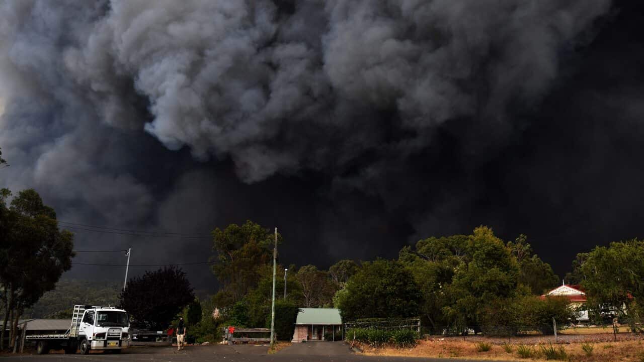 The Green Wattle Creek Fire threatens a number of communities in the south west of Sydney on 19 December 2019.