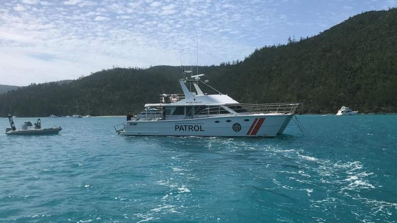 Boating and Fisheries Patrol boats patrolling Cid Harbour.