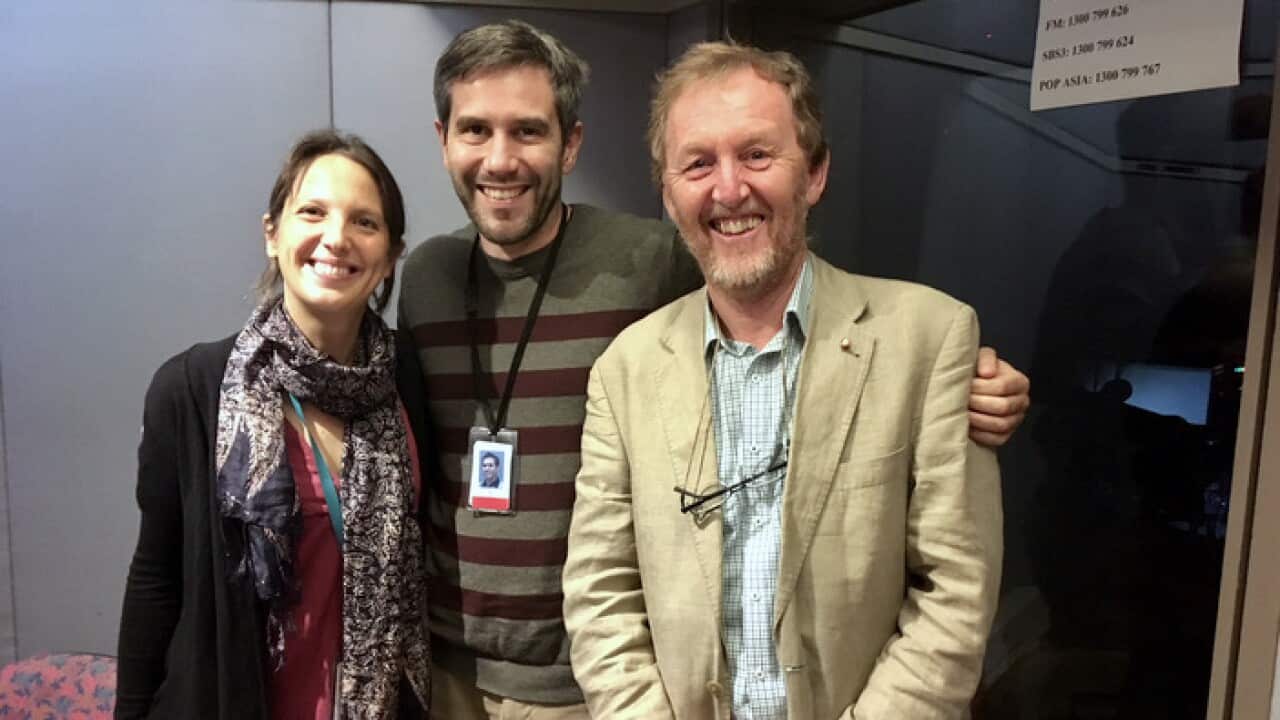 From left: Virginia Padovese, Carlo Oreglia and Prof John Kinder