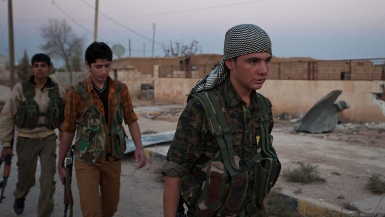 Syrian youth fighters heading to the frontline