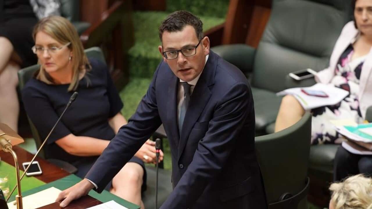 Premier Daniel Andrews addresses parliament on euthanasia.