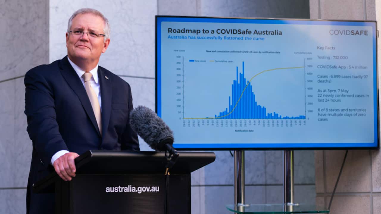 Scott Morrison speaks during a press conference following a national cabinet meeting.